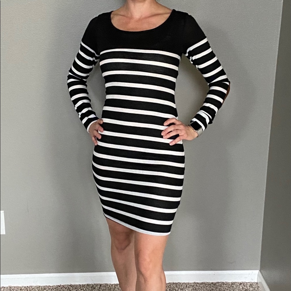 Black/White striped dress